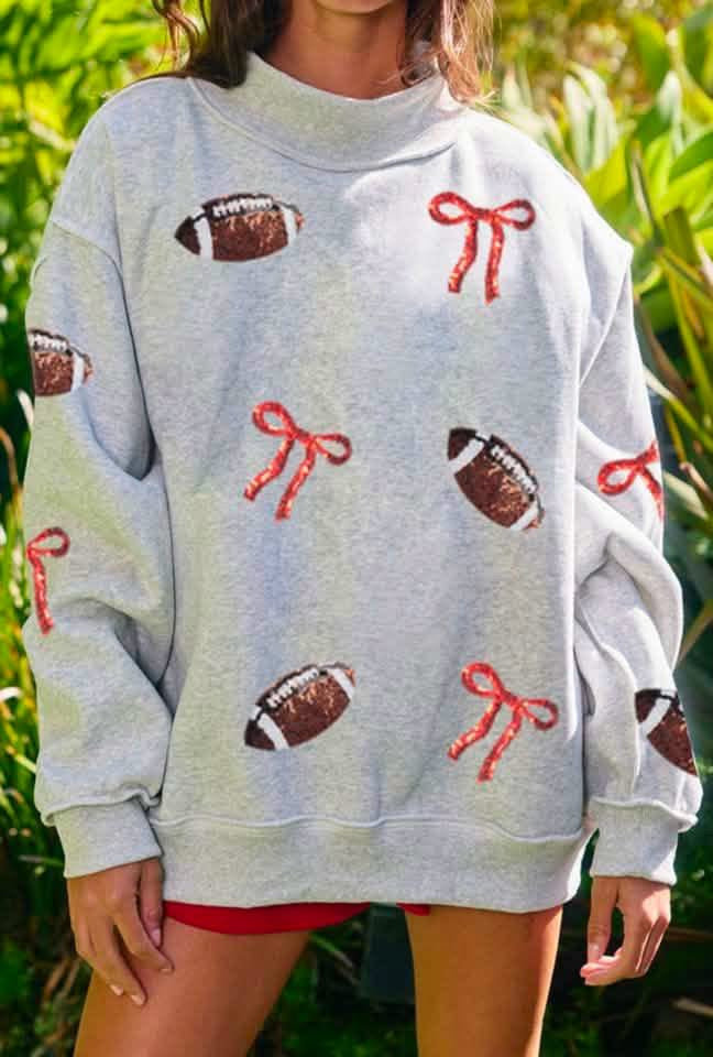 #01139 SSAD: Sequin bow football