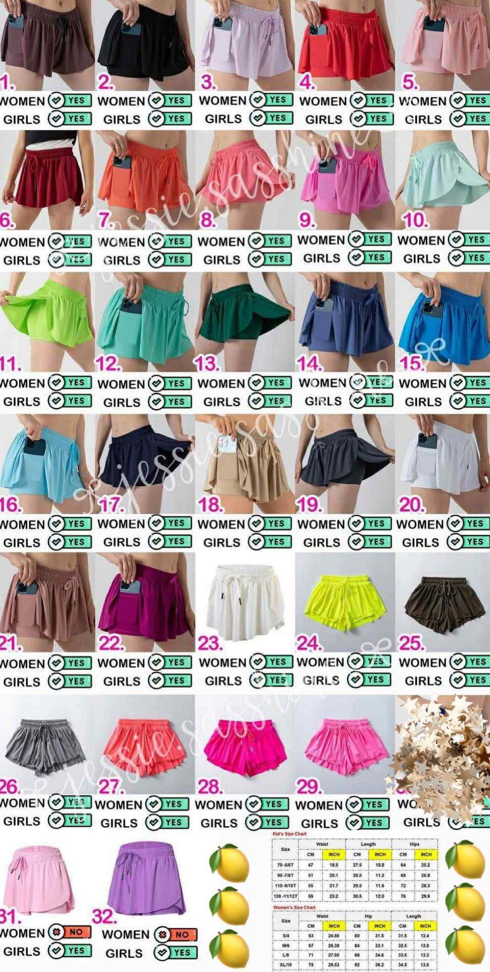 #00543 Sporty Flowy Butterfly Shorts Kids
