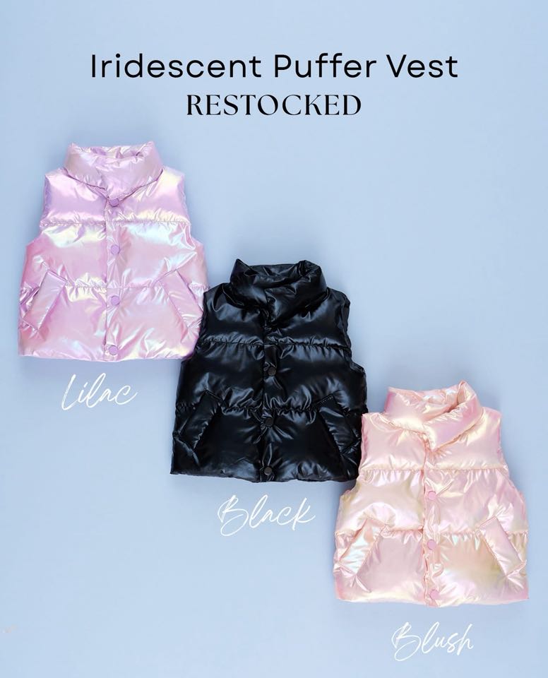 #00729 Iridescent puffer vests