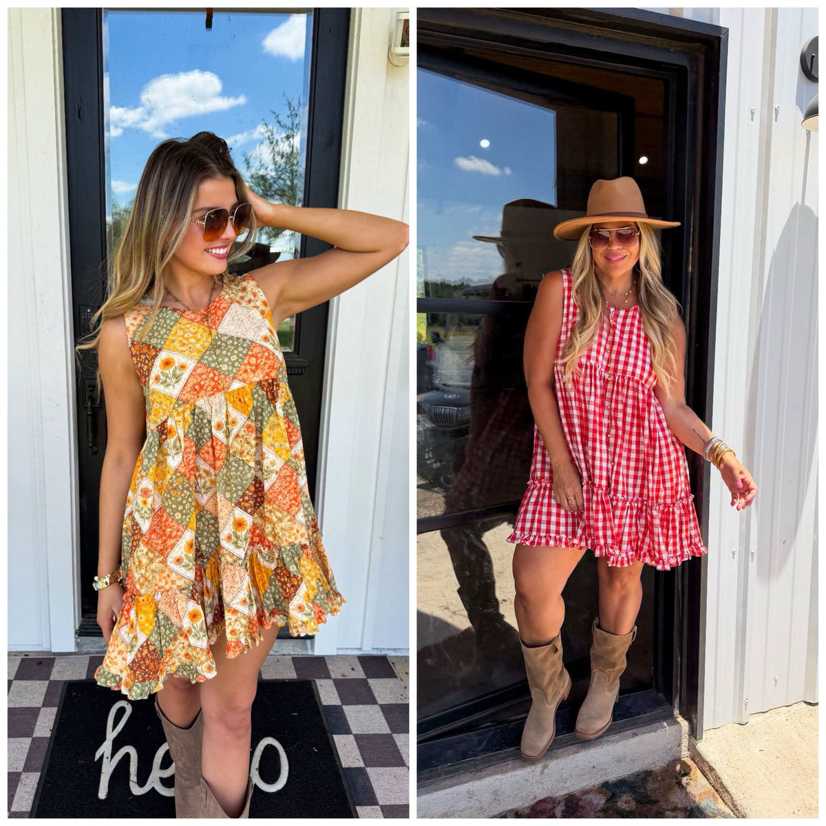 #01096 Harvest and Gingham dresses