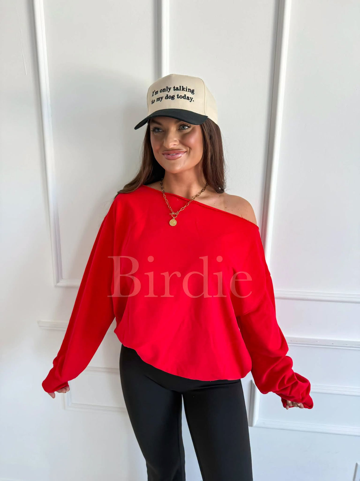 #01094 Birdie off the shoulder sweatshirt
