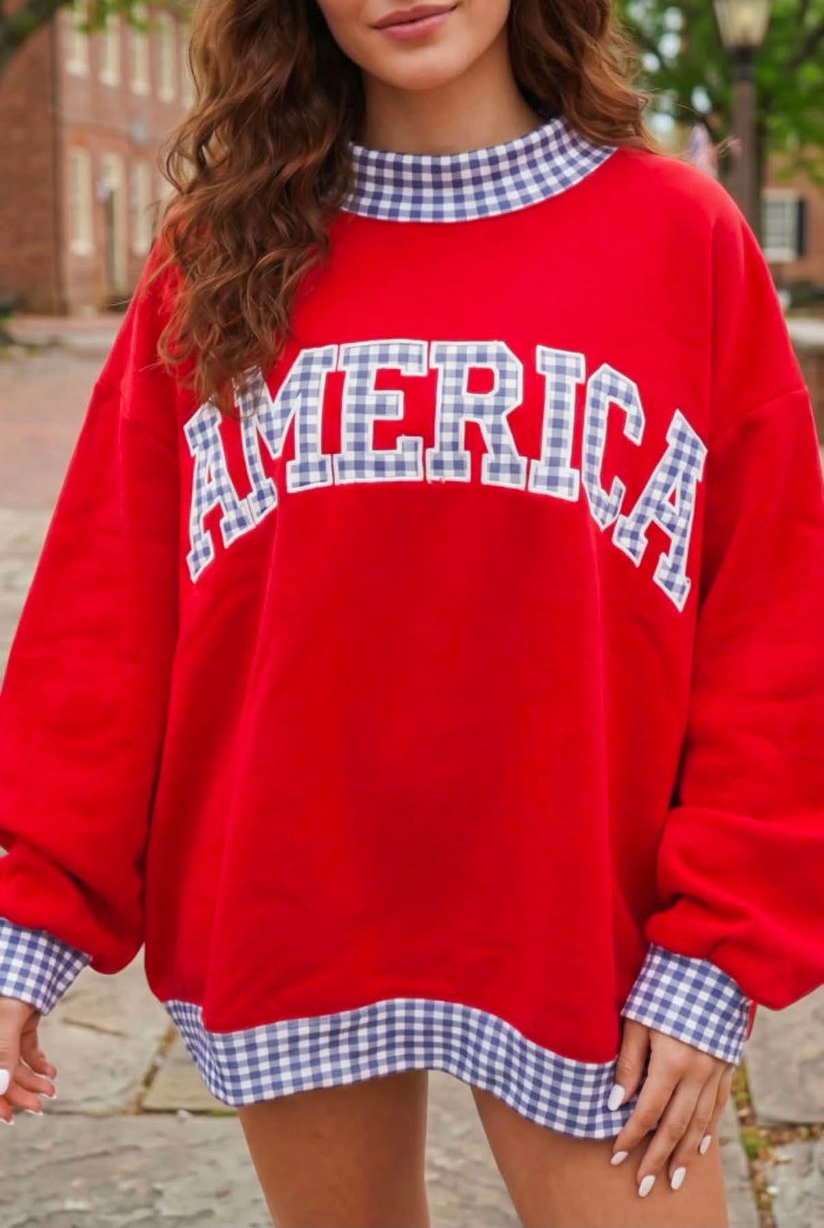 #01072 America mock neck