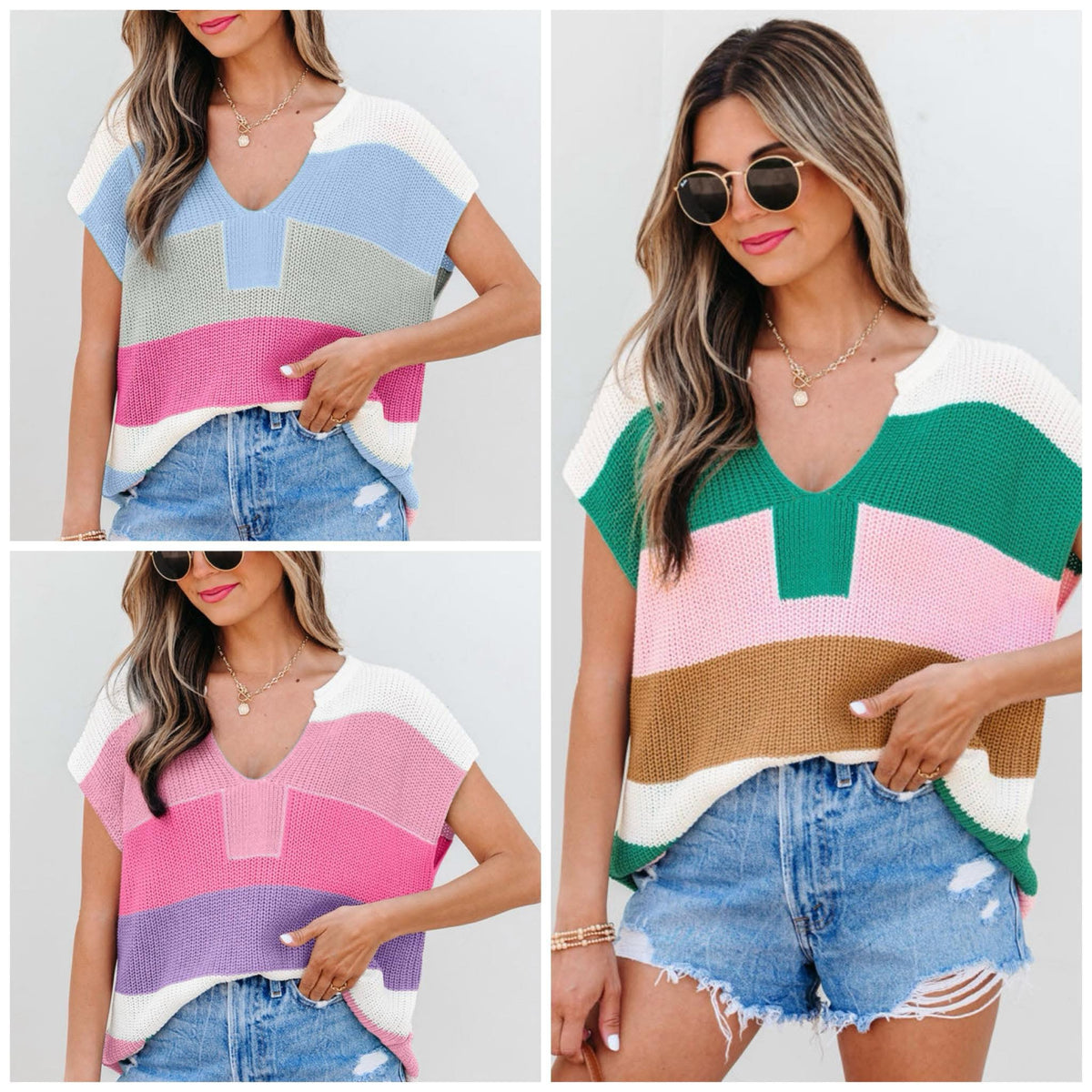 #00831 SF Spring chunky stripes sweater