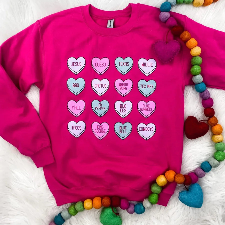 Conversation Hearts Sweatshirt