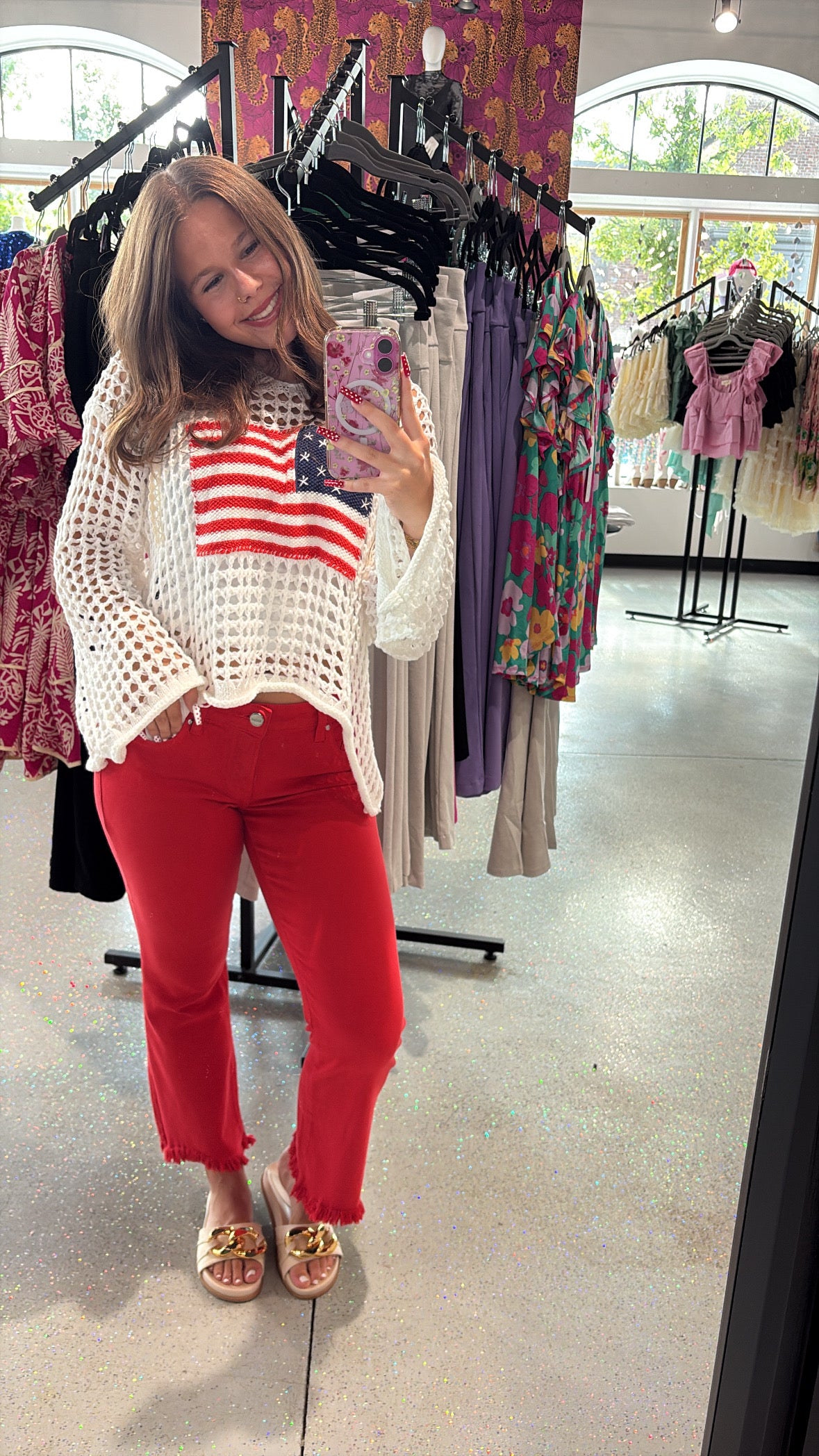 American Flag Crochet Hoodie