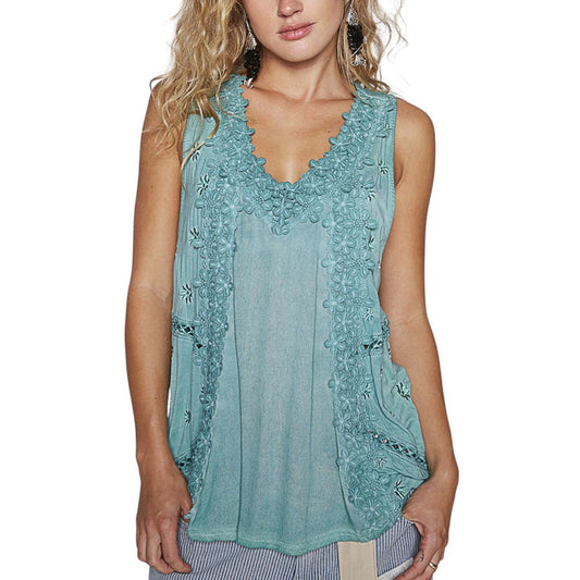 Pol Floral Lace crochet top