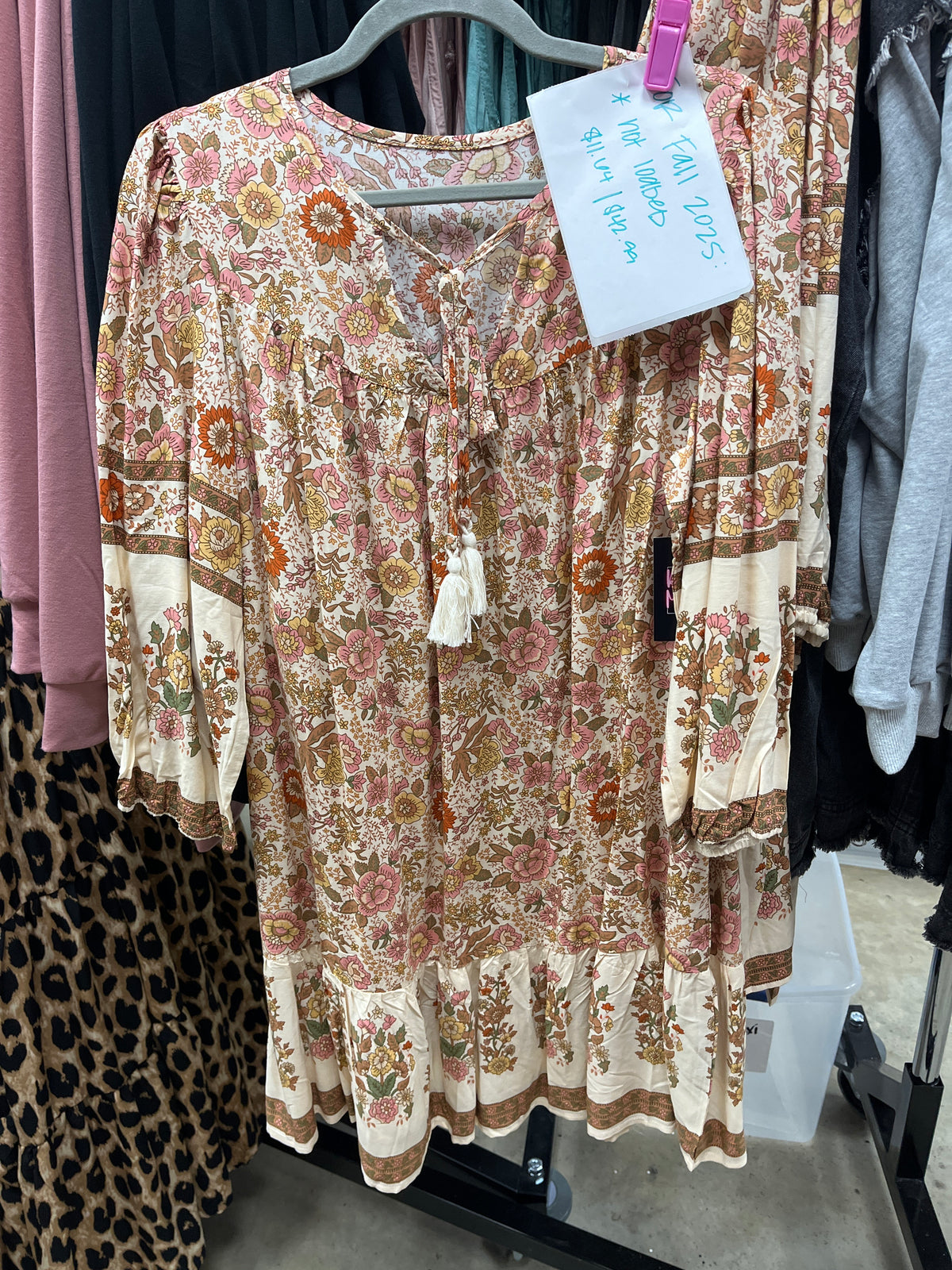 Fall floral boho dress