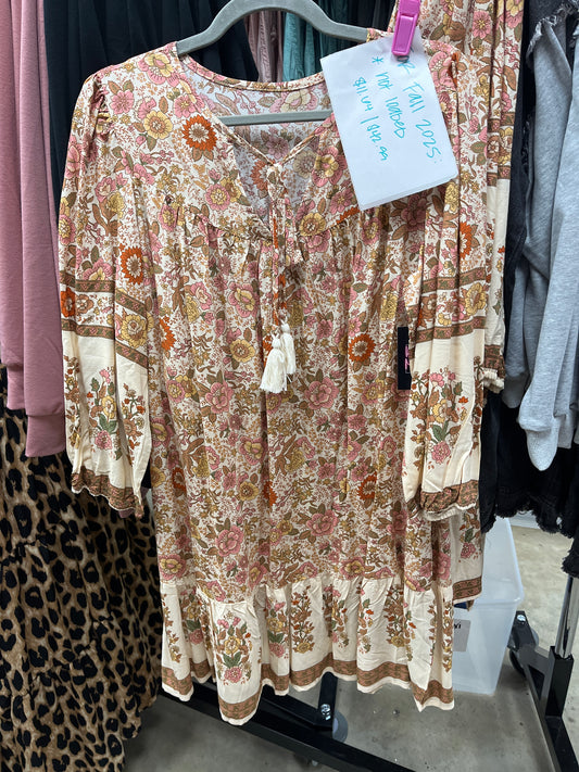 Fall floral boho dress