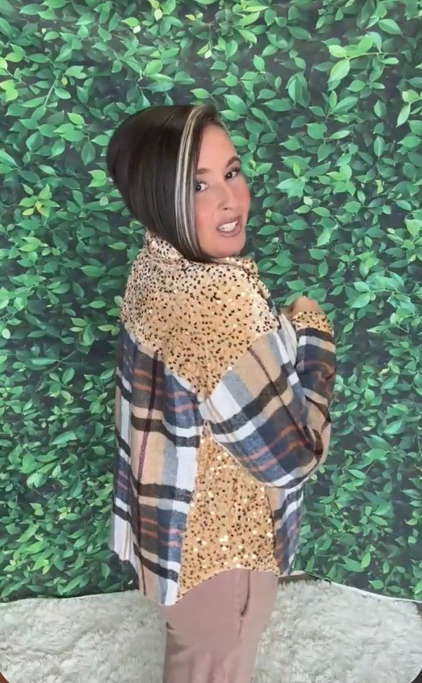 Plaid and sequins Jacket
