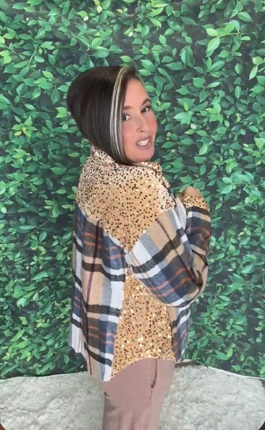 Plaid and sequins Jacket