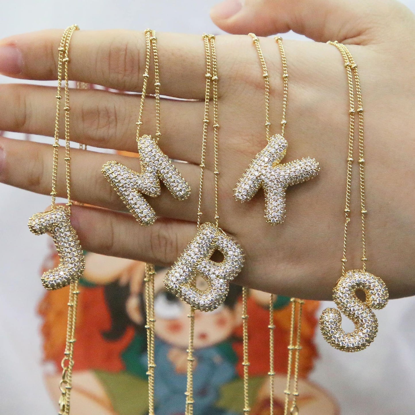 #00115 Diamond Initial Necklace