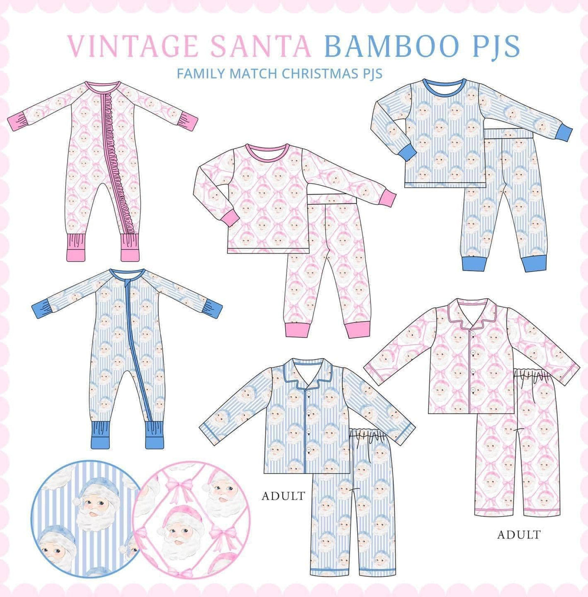 #00183 Vintage Santa PJs - Zip