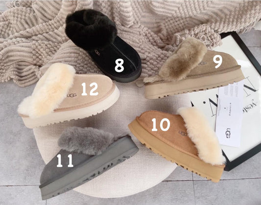 #00184 Fur Slippers Platform