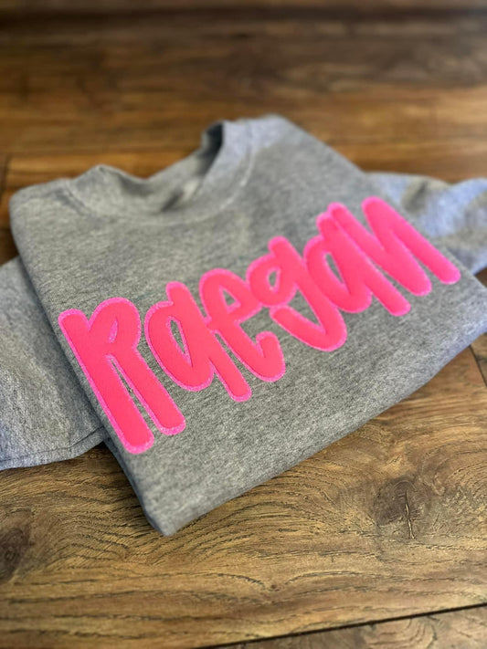 #00229: Puff & Glitter Name Sweatshirt