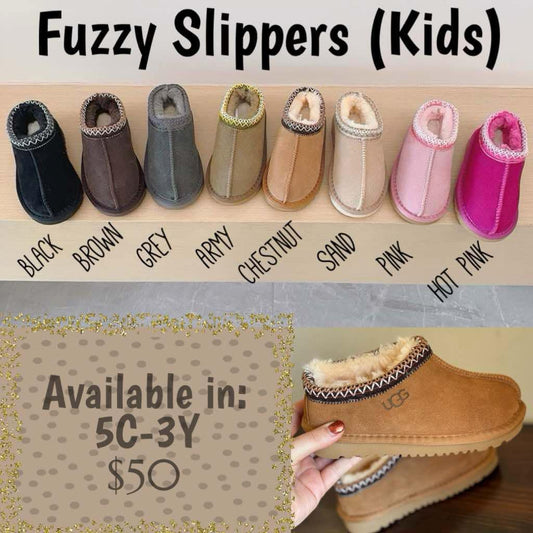 #00236 Kids Fuzzy Slippers