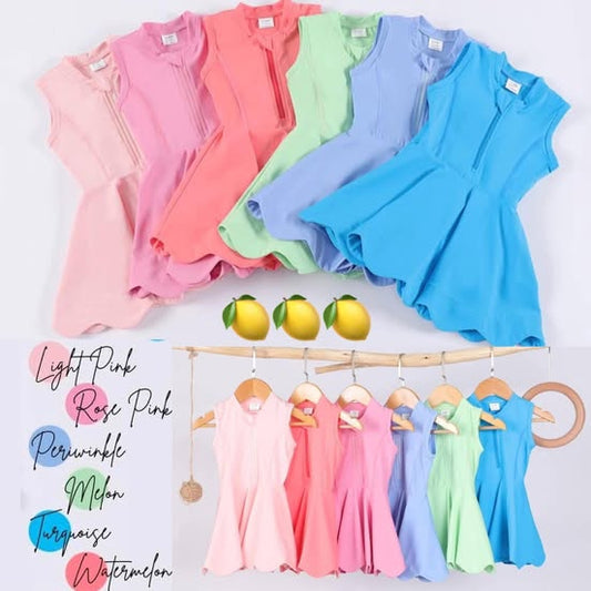 #00301 Girls Scalloped Tennis Skort Dresses