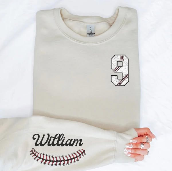 #00328 Baseball Screenprint Number Swearshirt