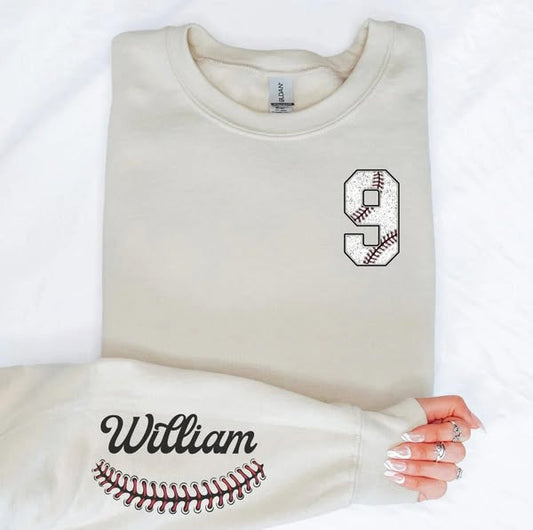 #00328 Baseball Screenprint Number Swearshirt