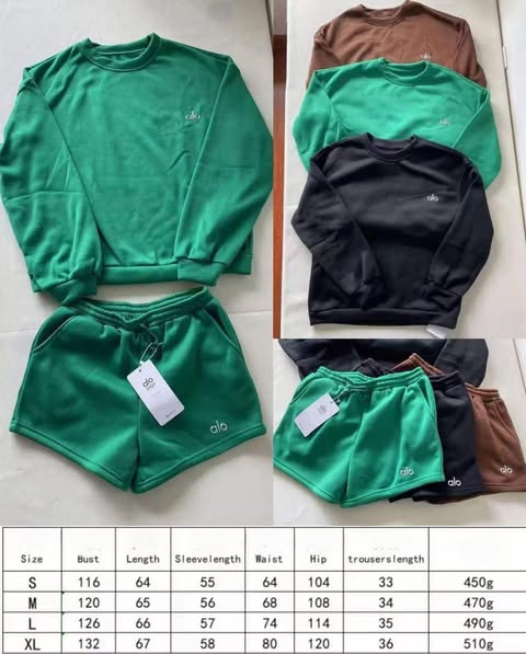 #00368 A•L•O Sweat-Short Sets