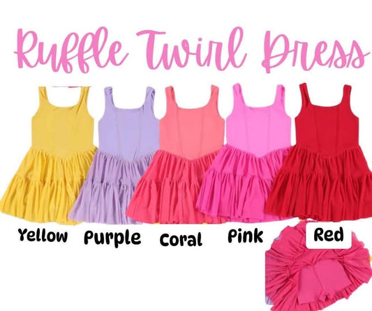 #00429 Mom and me ruffle dresses.