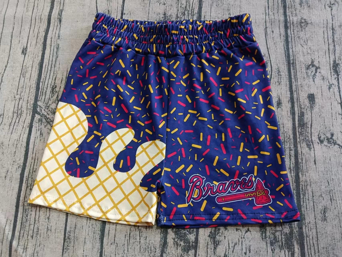 #00448  Braves Drip Shorts Youth