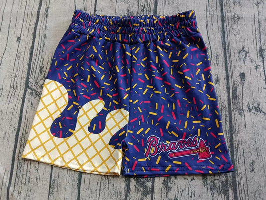 #00448  Braves Drip Shorts Adult