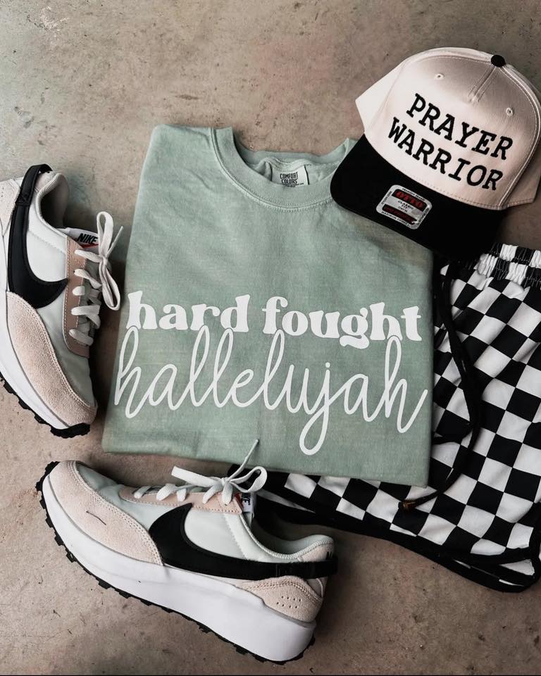 #00557 Hard Fought hallelujah tee