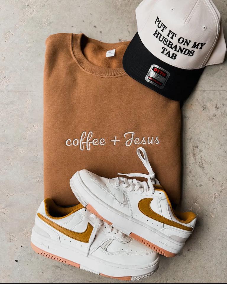 #00551 Coffee and Jesus sweatshirt