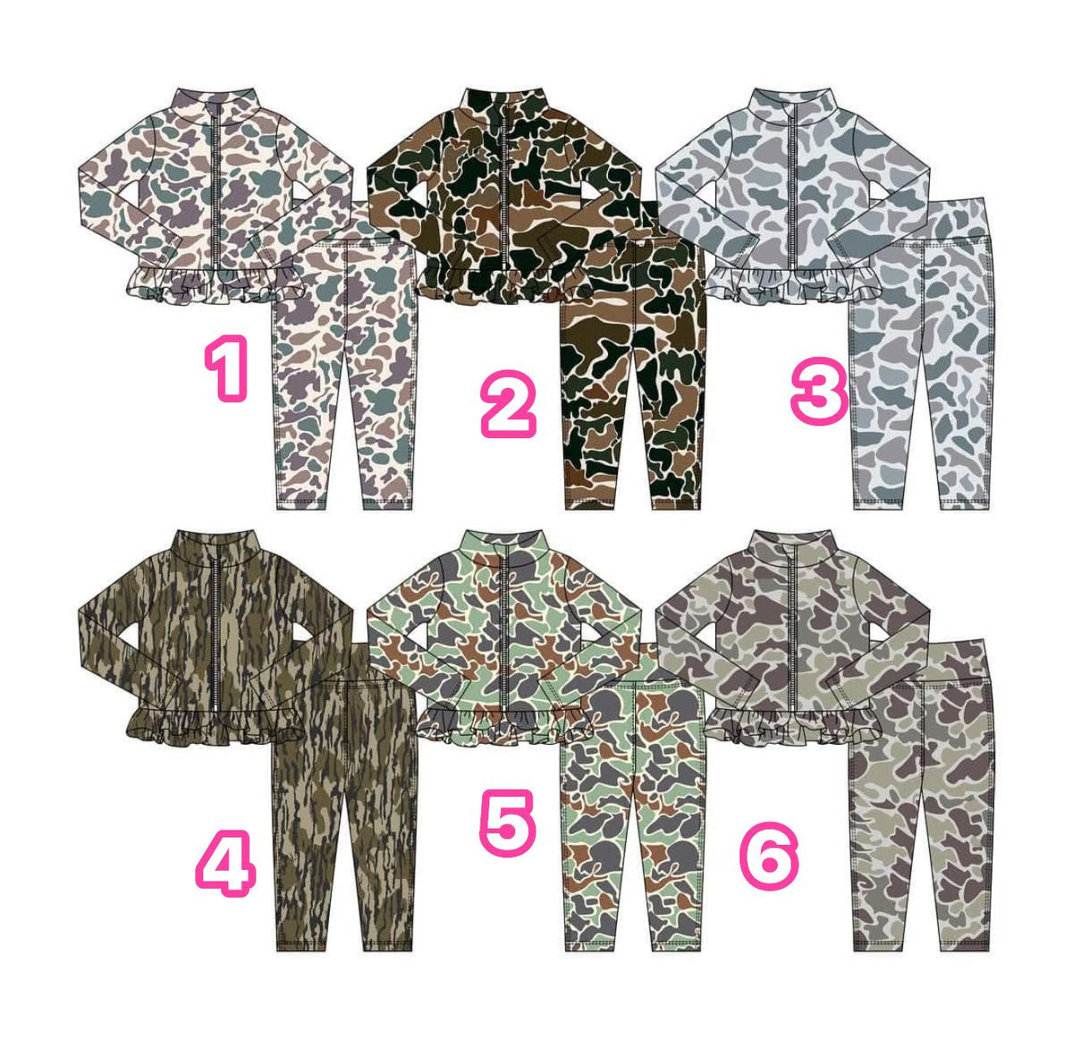 #00690 Kids camo jogger/athletic sets