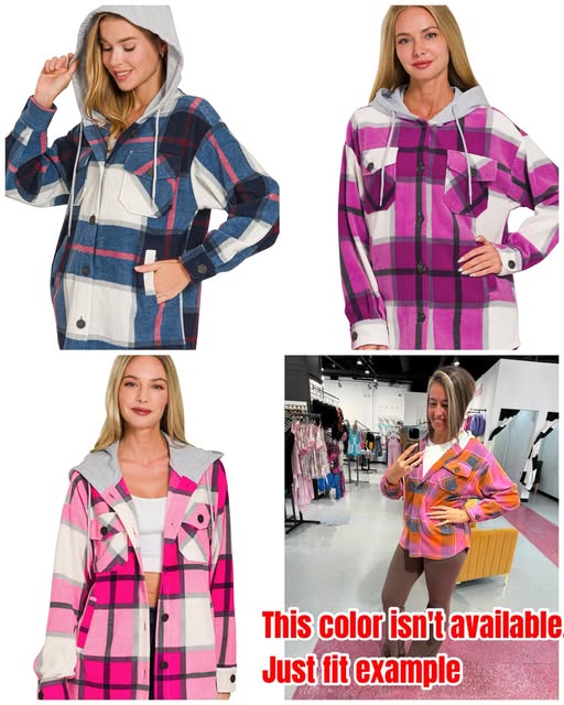 #00727 Zenana plaid Shacket