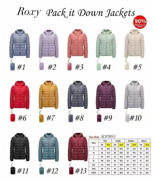 #00772 SF: Roxy Pack It Down Jackets