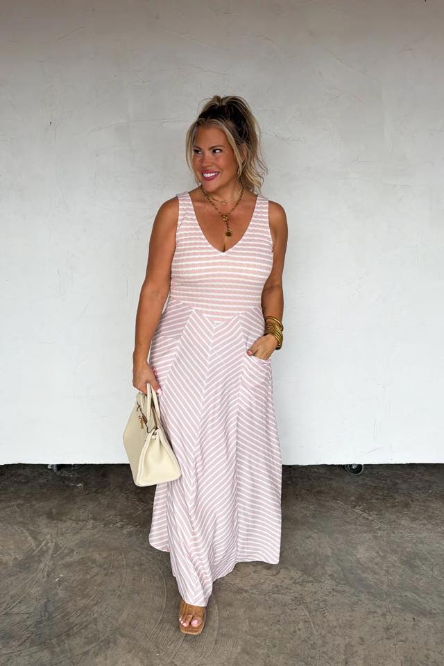 #00942 Countryside Cuties Luciana Striped Dress