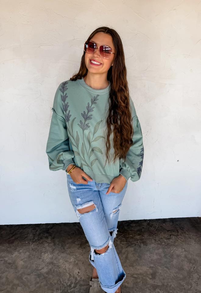 #00939 Countryside Cuties Spring Floral Pullover