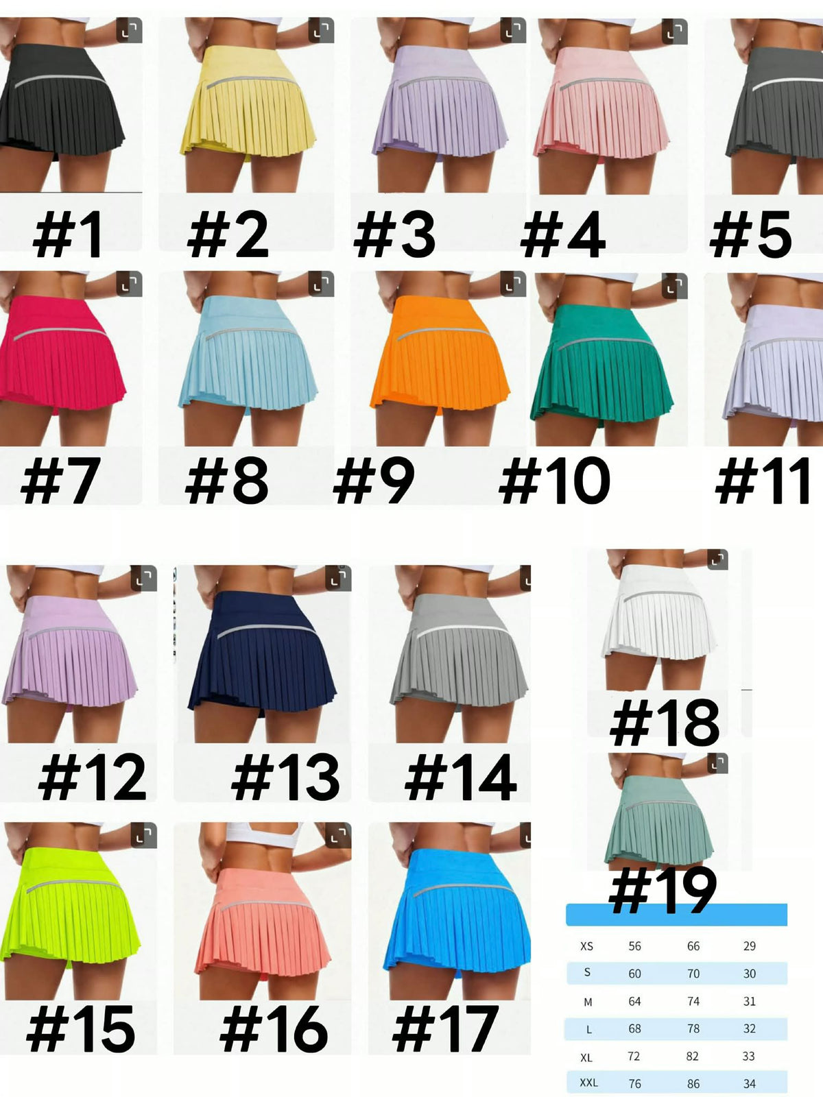#00972 Pleated tennis skorts