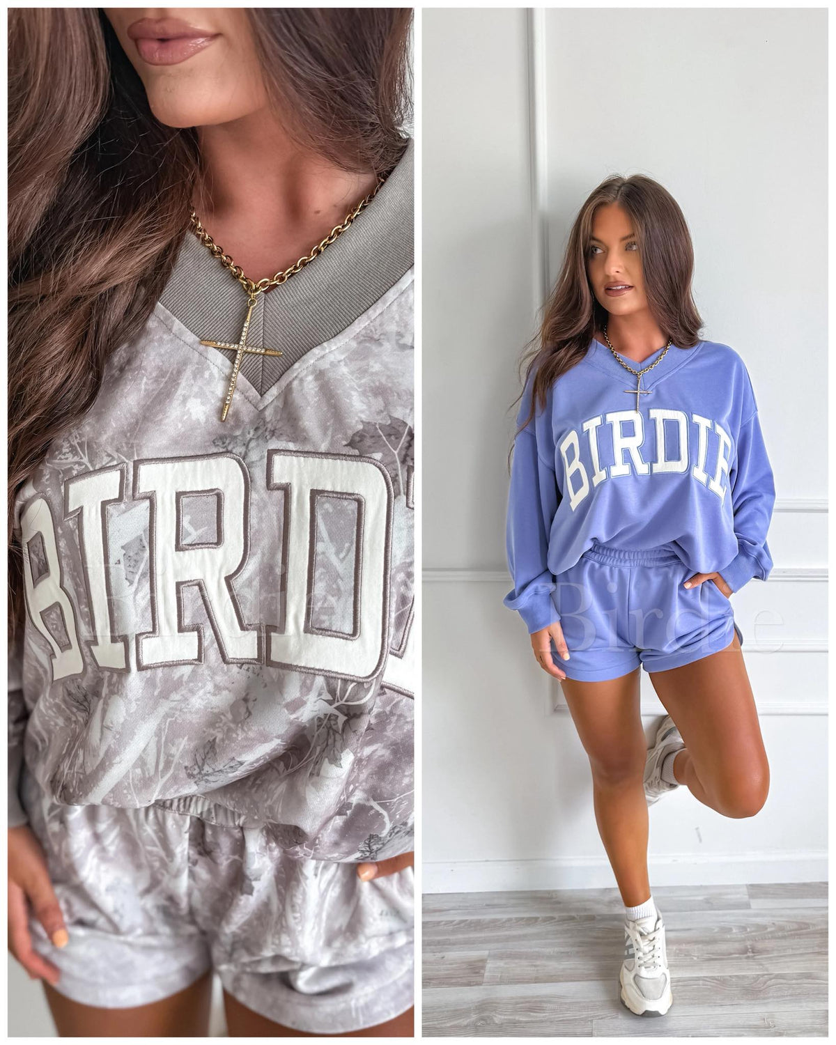 #01034  Birdie V neck pullover sets