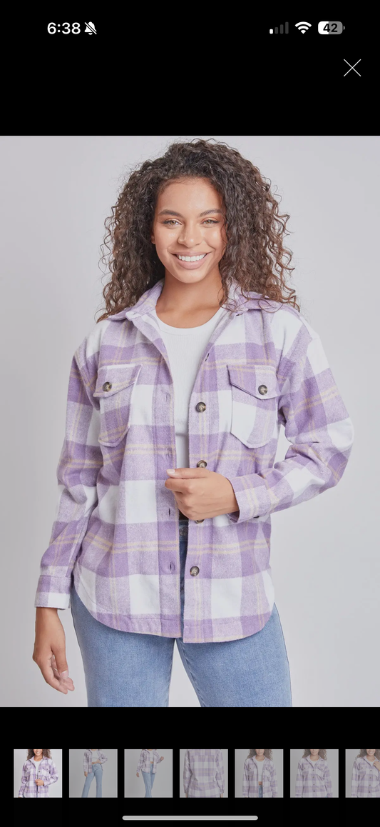 YMI plaid Shacket