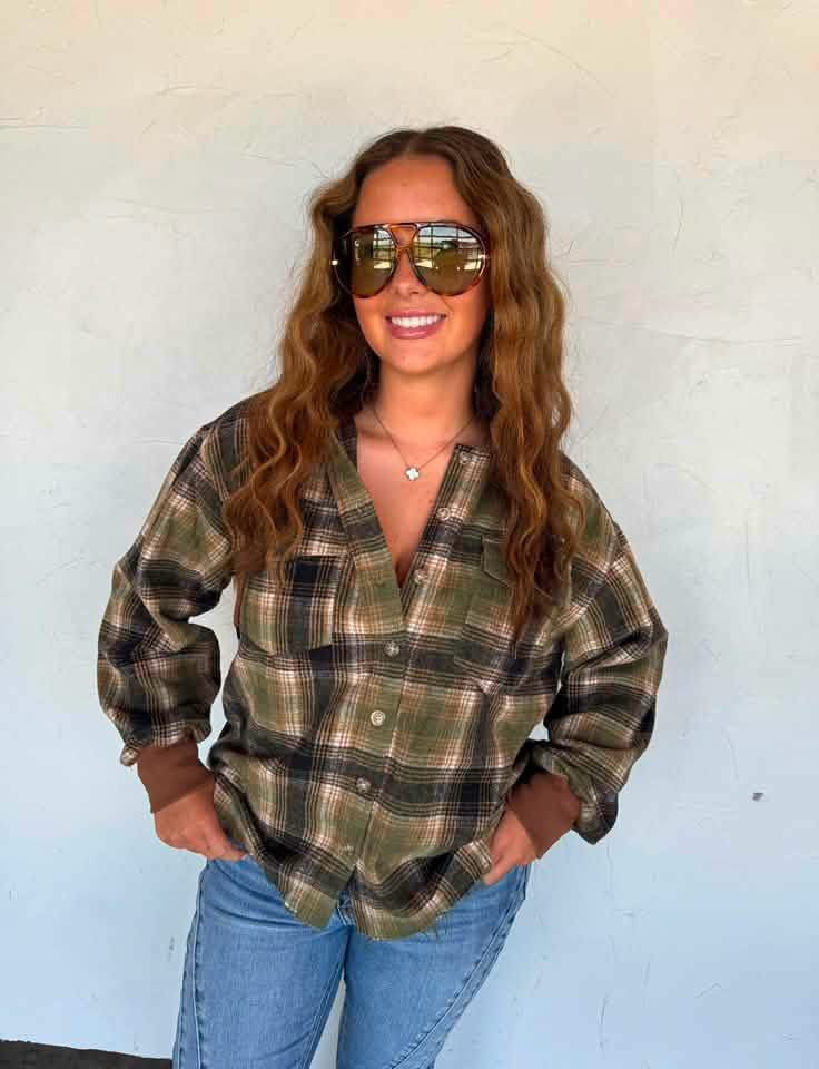 #01112 Blakely Mountain Air Mountain Morning Plaid Shacket