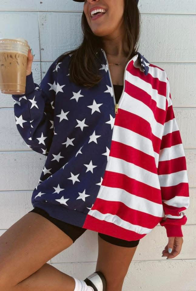 #01018 SSD 'Merica edit Stars and Stripes pullover