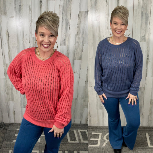 Easy Eyelet Sweater
