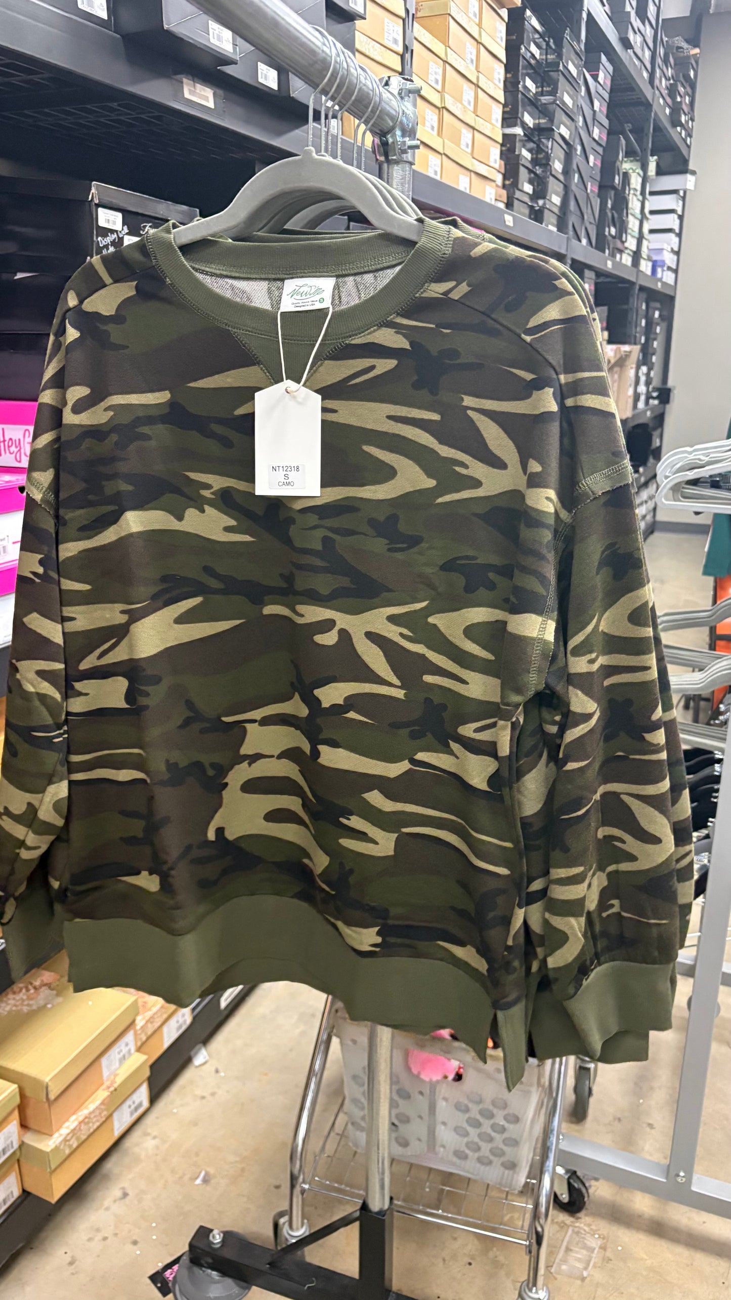 Camo Printed Knit Top