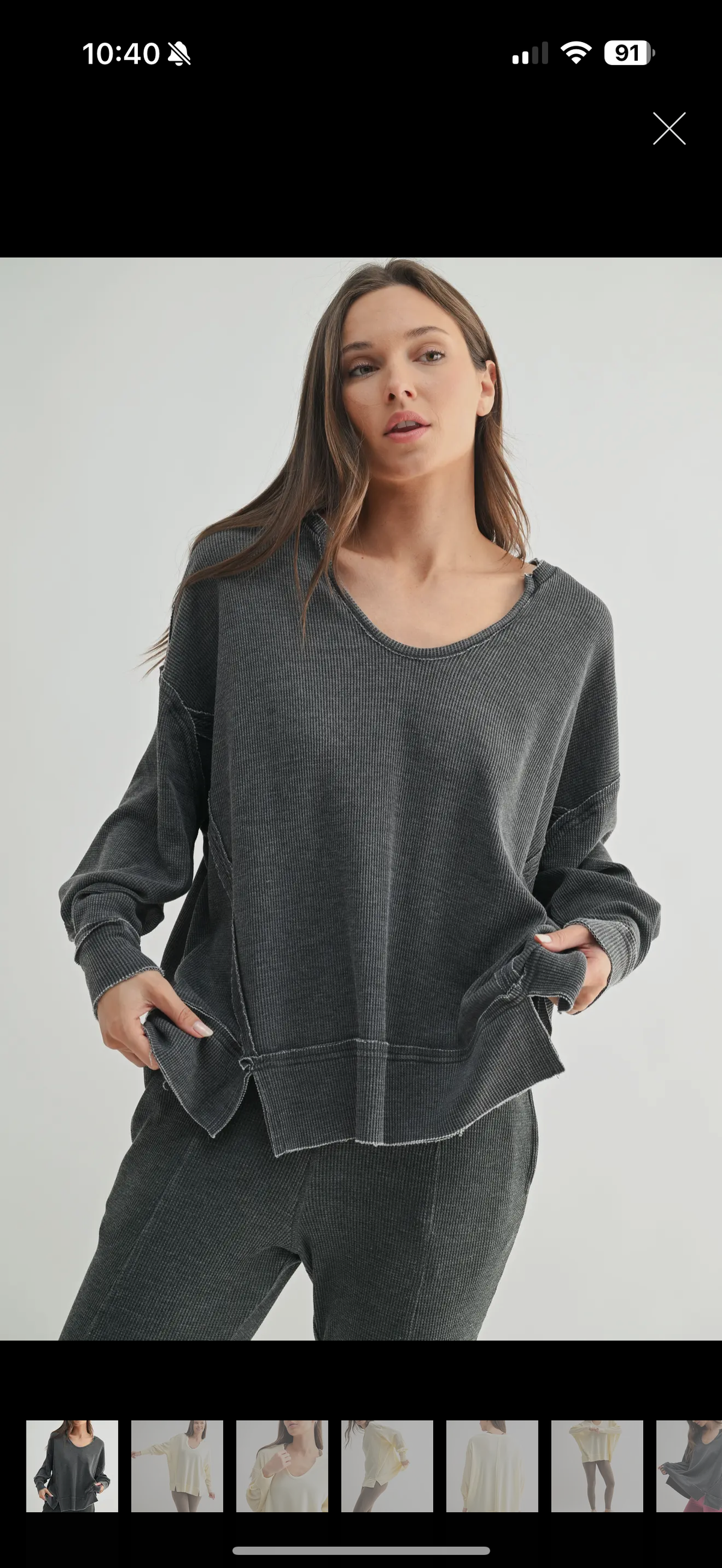 Cotton blend oversized long sleeve
