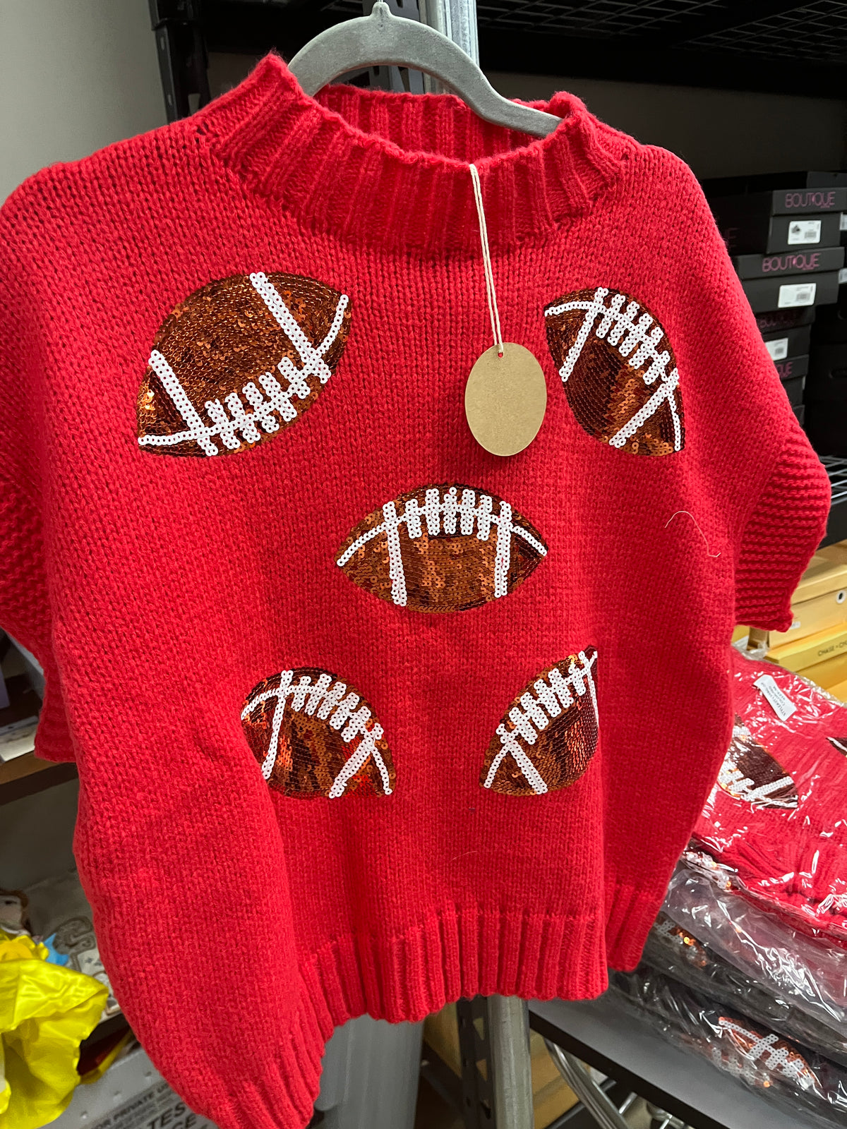 Sequin football sweater