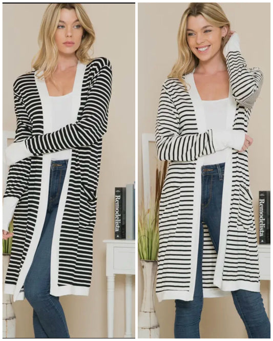 Striped cardigans