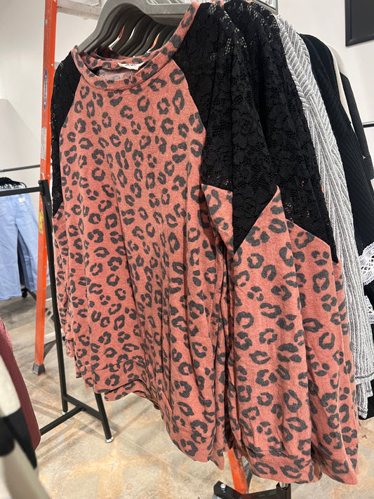 Leopard & Lace Top