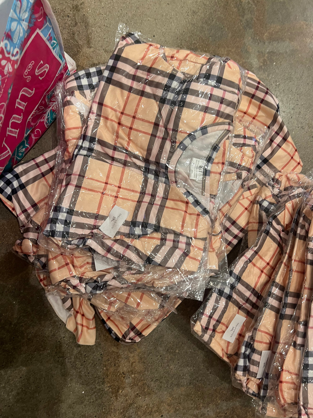Peach Plaid Dress