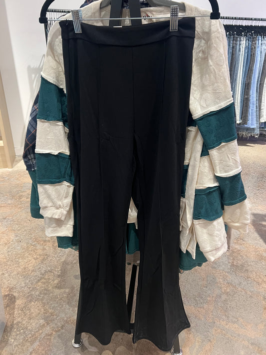High Waist Stretch Crepe Flare Pants