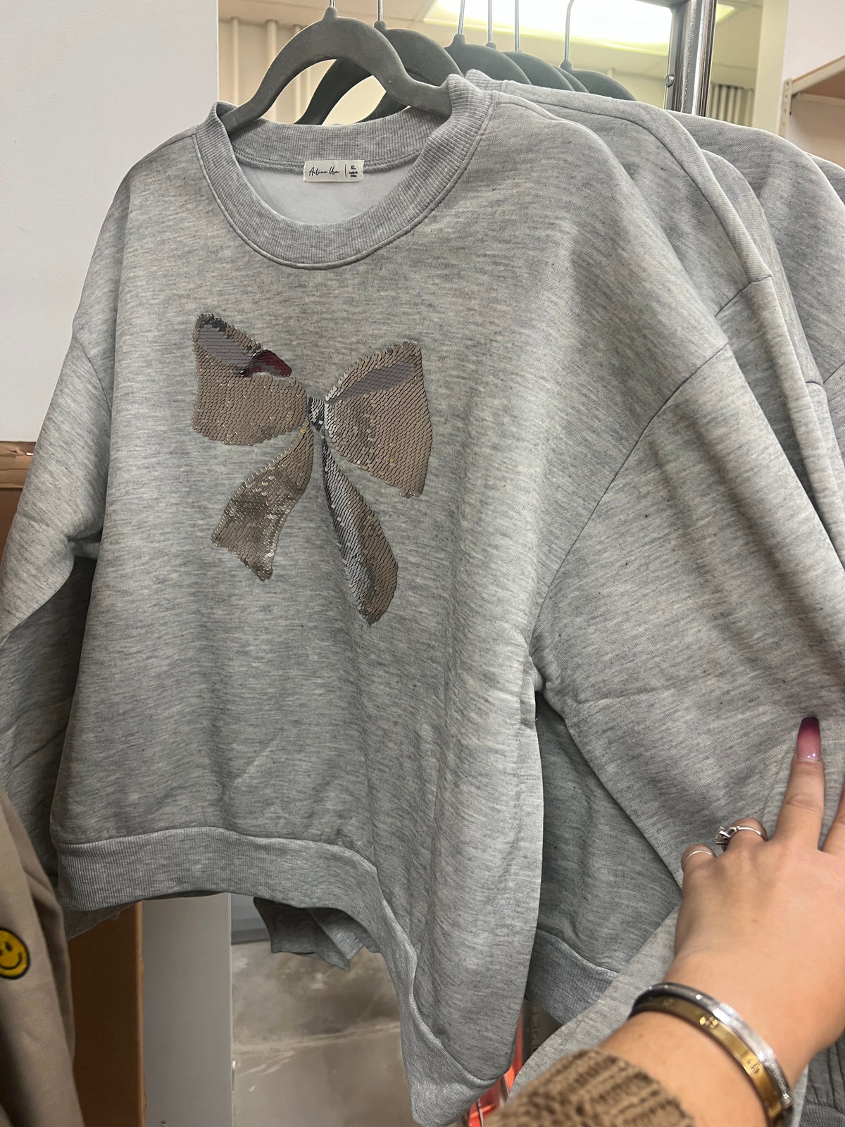 Sequin Bow Sweatshirt