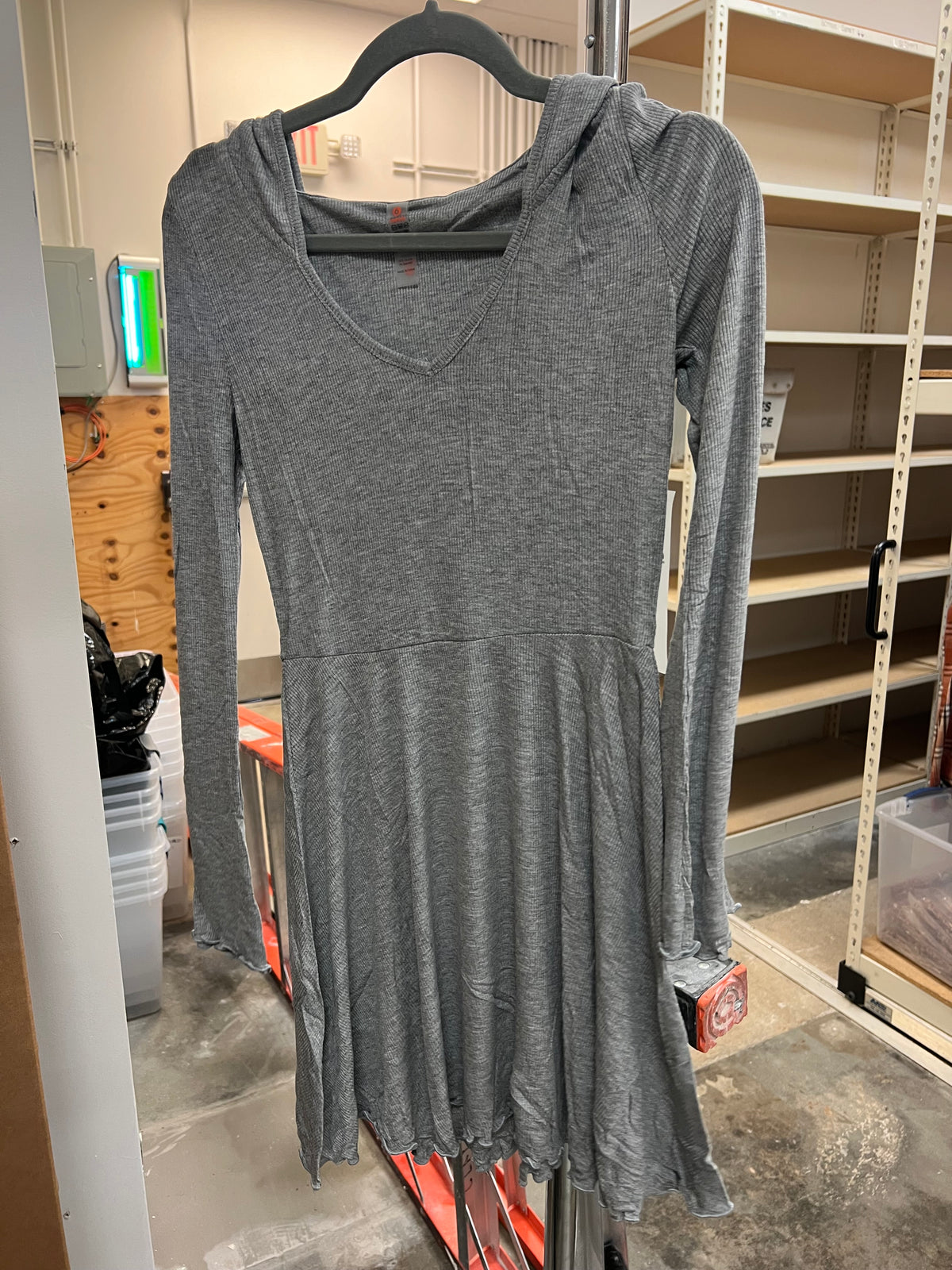 Ribbed Lettuce Hem Dress