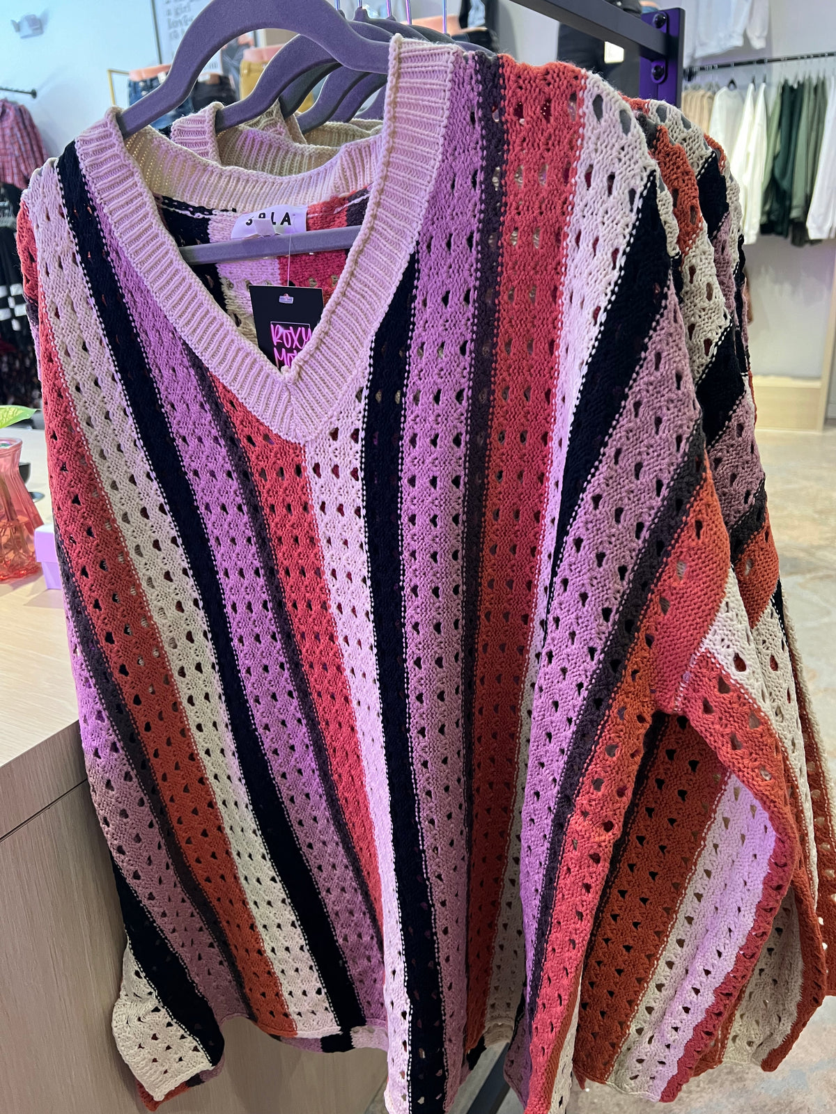 Mauve Striped Sweater