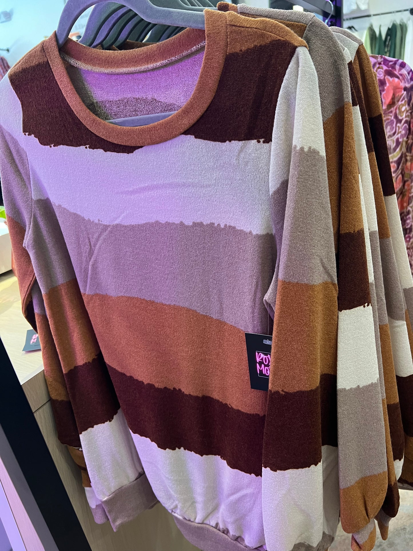 Rust Stripe Bubble Sleeve